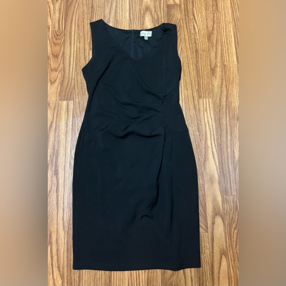 Black Lindy Bop 50s Style Midi Pencil Dress‎  W/ Ruched Side Women’s Size 10 - Picture 1 of 4